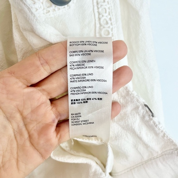 Free People Ariana Lace Trim Linen Military-Inspired Jacket White Size XS - Picture 15 of 15